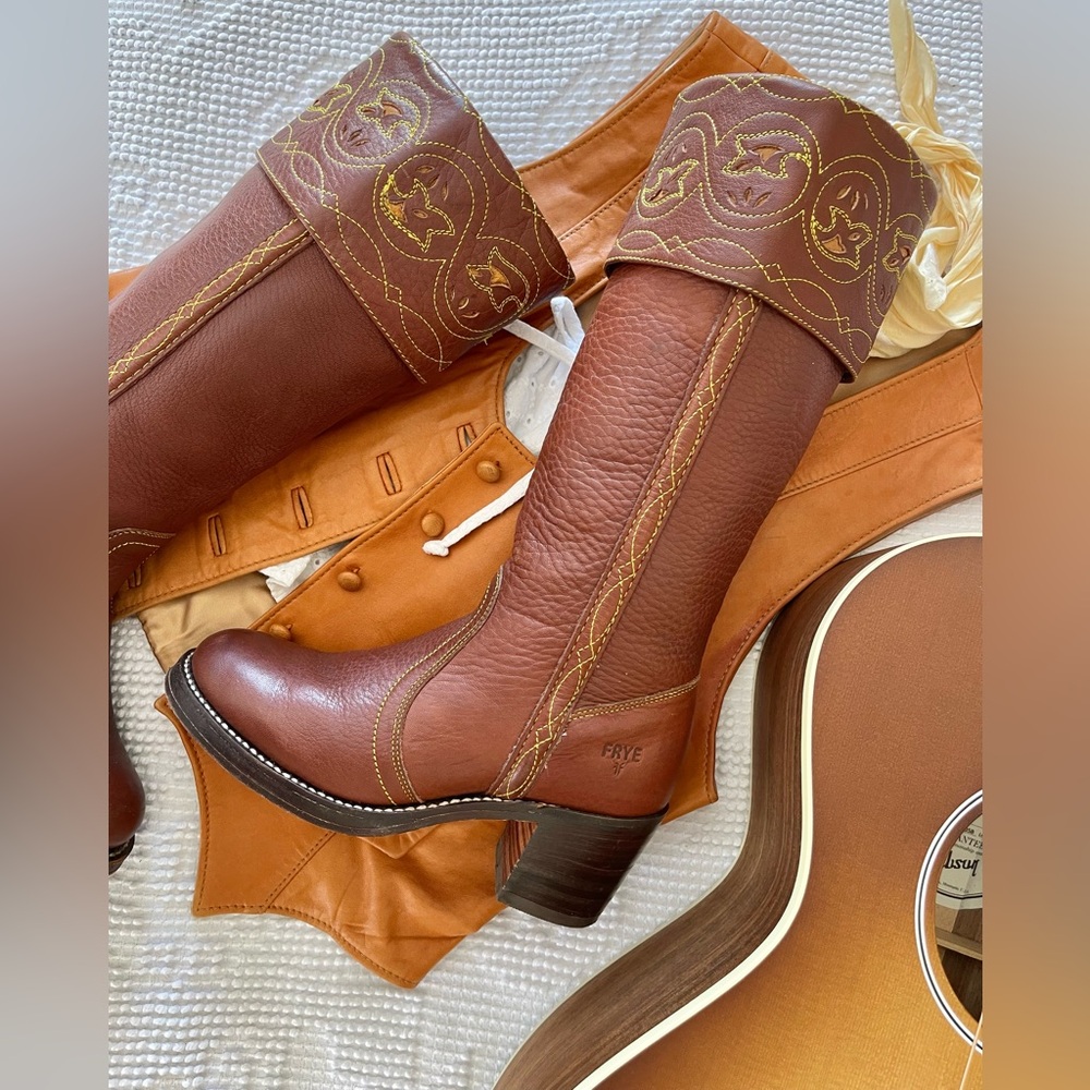 FRYE | Brown Cuff Inlay Sabrina Campus Boots